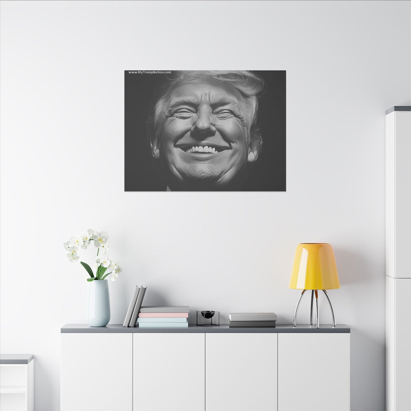 Donald Trump Black & White Canvas Art