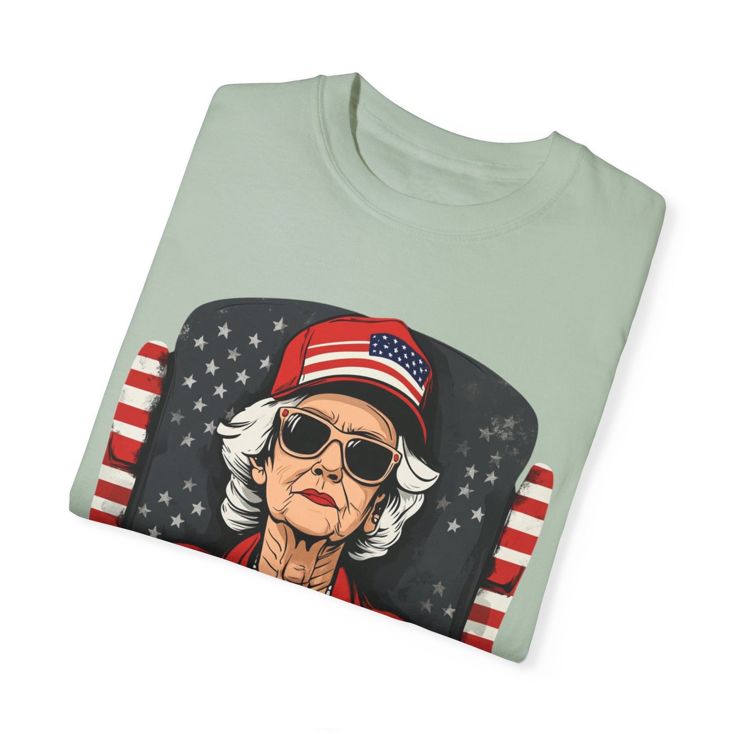 Patriotic Grandma T-Shirt - Unisex Garment-Dyed Tee for Independence Day