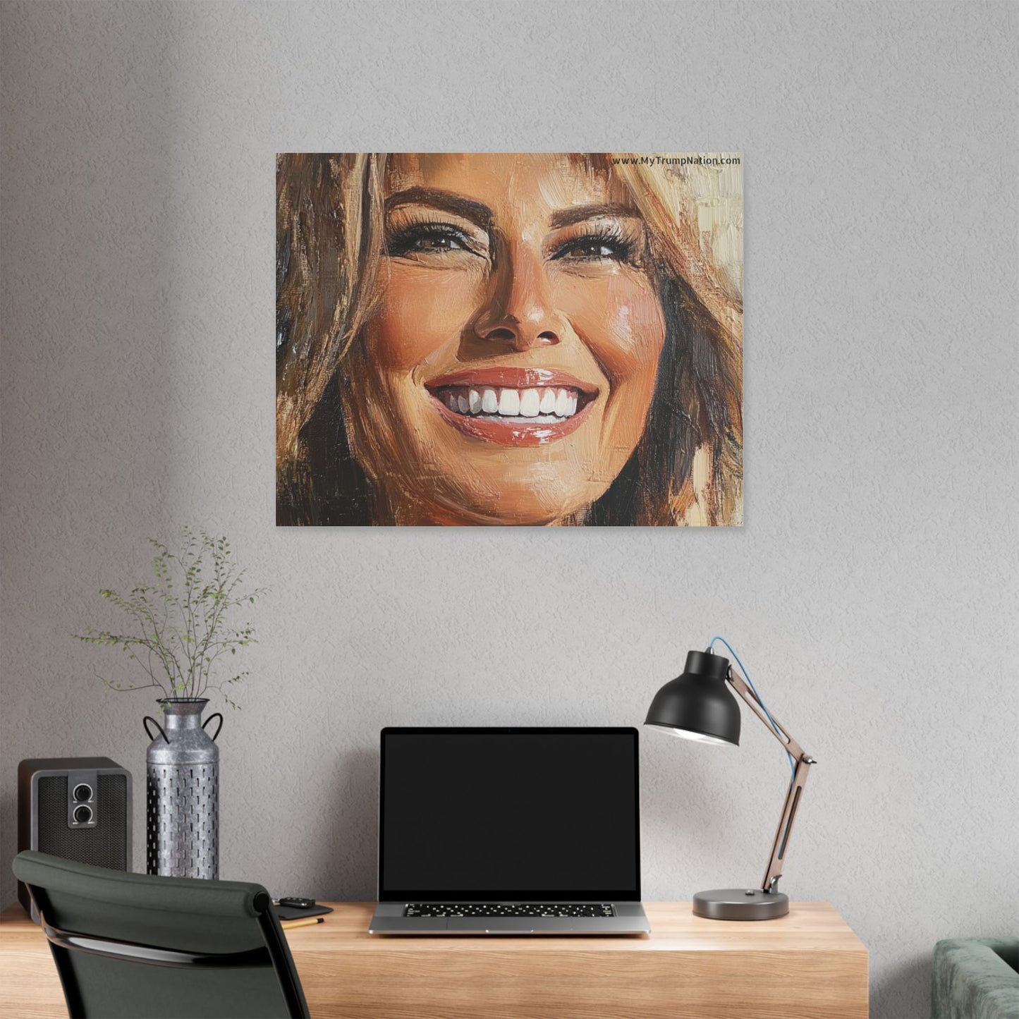 Melania Trump Smiling Portrait Canvas Art