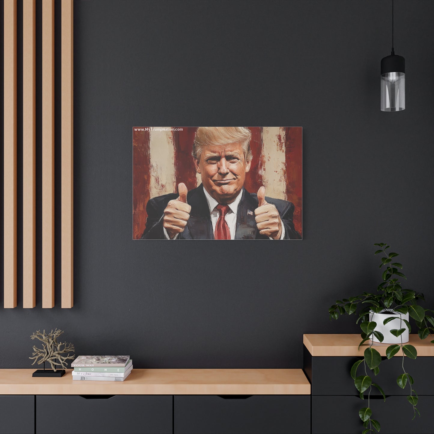 Patriotic Canvas Wall Art - Trump Thumbs Up