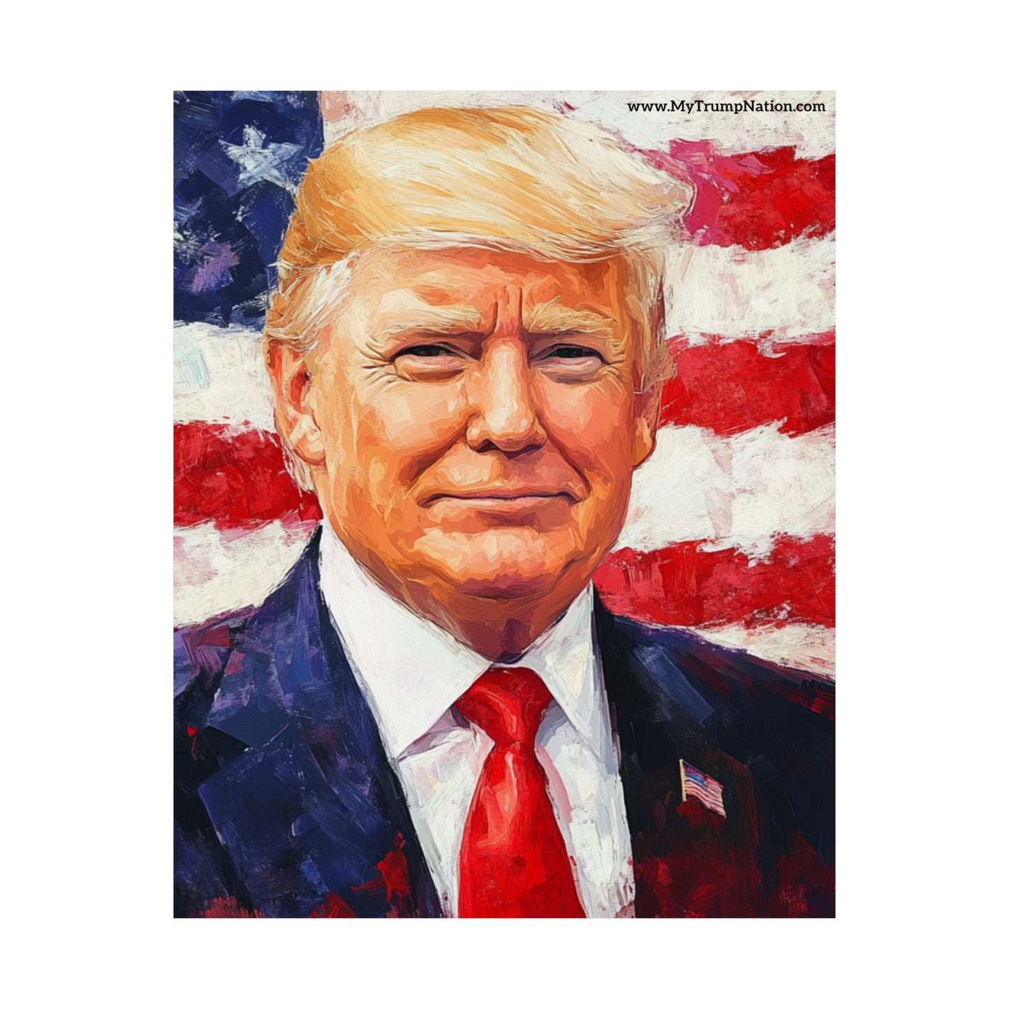 Patriotic Donald Trump Matte Vertical Poster - Bold Artwork for Home and Office Decor