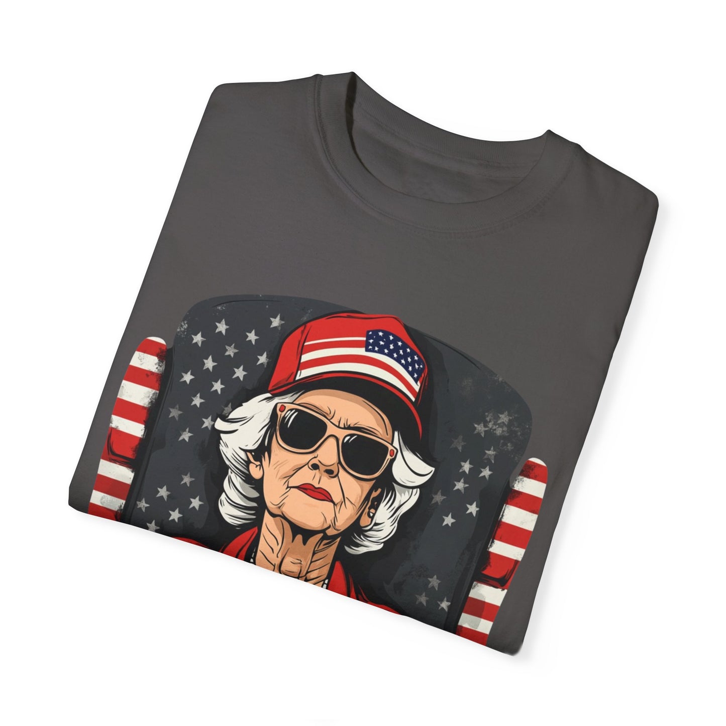 Patriotic Grandma T-Shirt - Unisex Garment-Dyed Tee for Independence Day