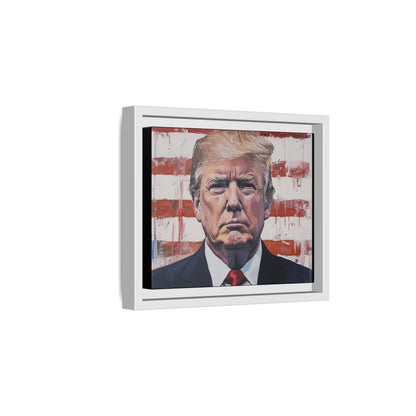 Patriotic Framed Canvas Art - Donald Trump Portrait