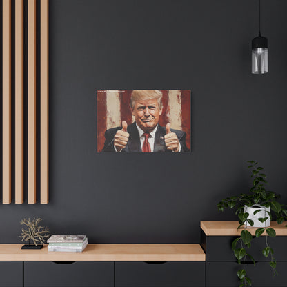 Patriotic Canvas Wall Art - Trump Thumbs Up