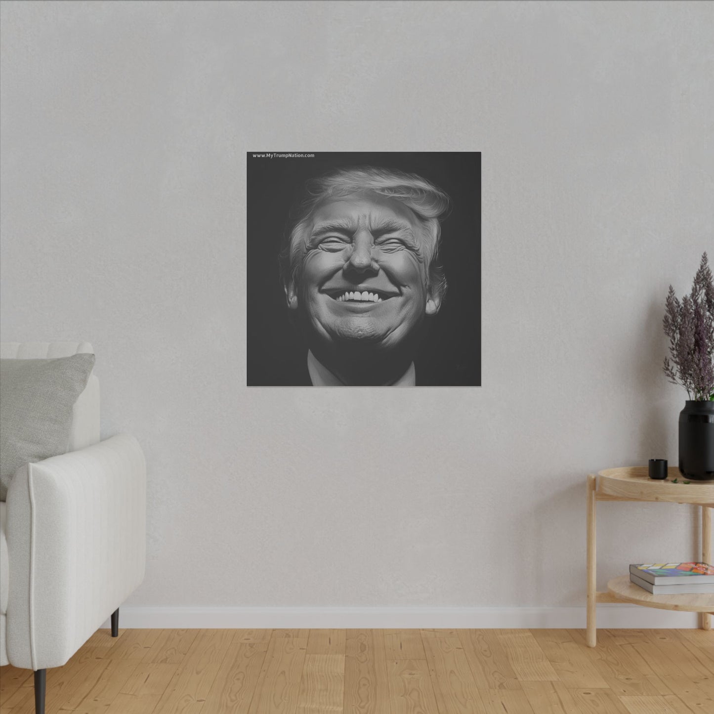Donald Trump Black & White Canvas Art