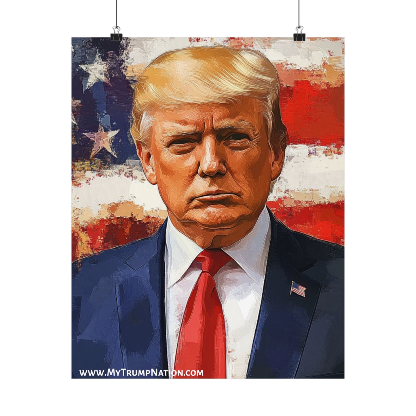 Patriotic Matte Vertical Poster - Bold Trump Artwork