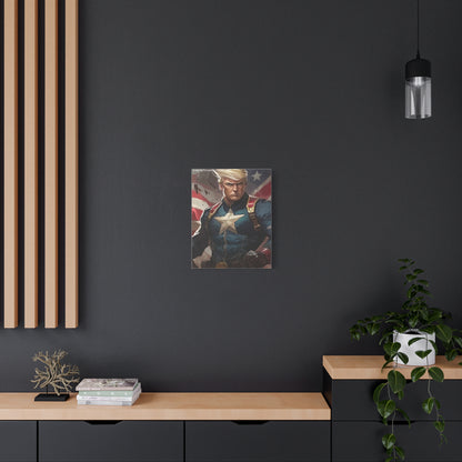 Donald Trump Patriotic Superhero Canvas Art