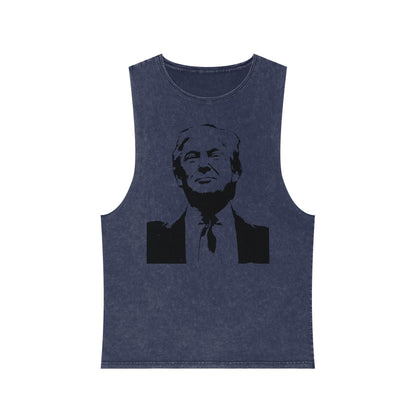 Unisex Stonewash Tank Top - Vintage Style Trump Graphic