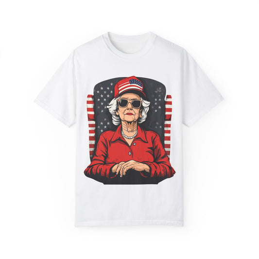 Patriotic Grandma T-Shirt - Unisex Garment-Dyed Tee for Independence Day
