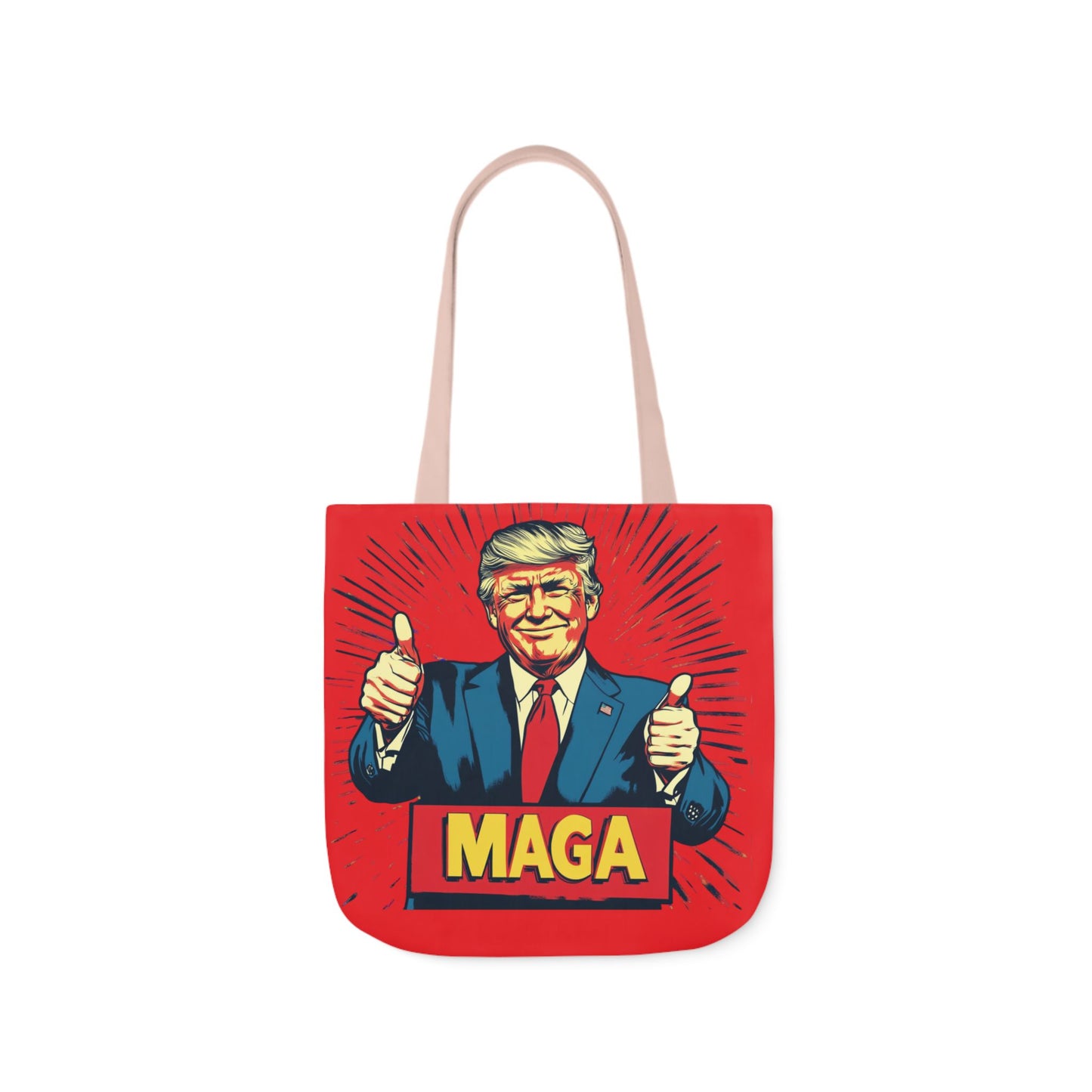 MAGA Canvas Tote Bag with Colorful Straps