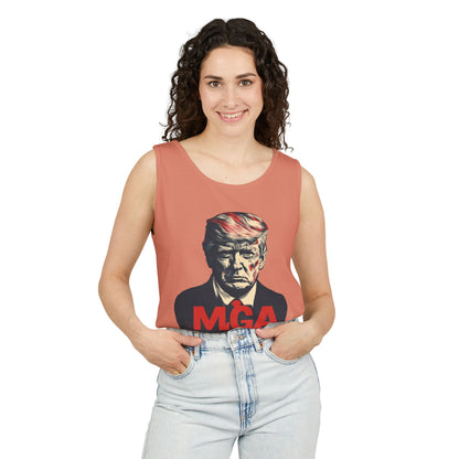 Unisex Garment-Dyed Tank Top - MAGA Graphic Tee for Political Enthusiasts