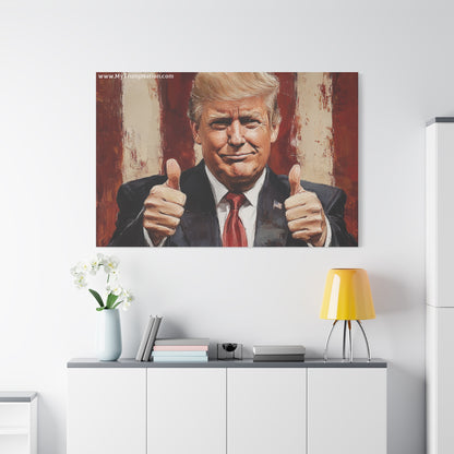 Patriotic Canvas Wall Art - Trump Thumbs Up