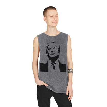 Unisex Stonewash Tank Top - Vintage Style Trump Graphic