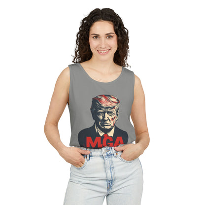 Unisex Garment-Dyed Tank Top - MAGA Graphic Tee for Political Enthusiasts