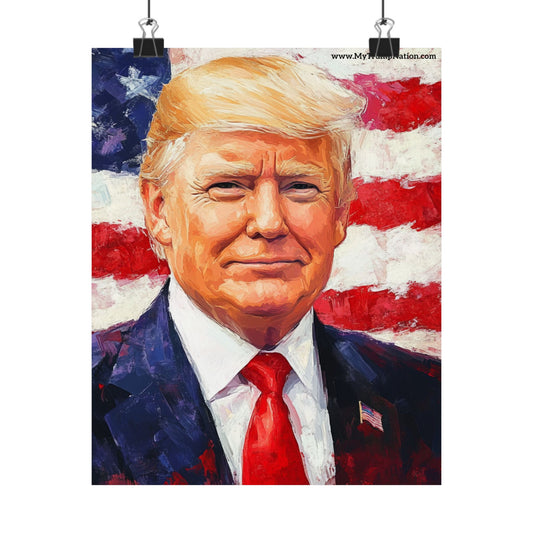 Patriotic Donald Trump Matte Vertical Poster - Bold Artwork for Home and Office Decor