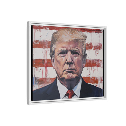 Patriotic Framed Canvas Art - Donald Trump Portrait