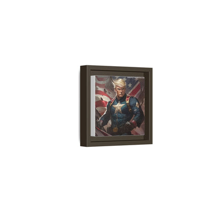 Donald Trump Patriotic Superhero Framed Canvas