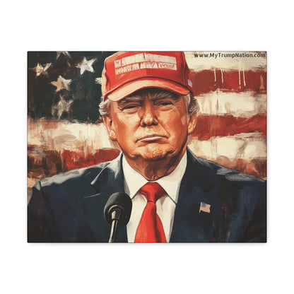 Patriotic Matte Canvas Art - Trump 2024 Wall Decor