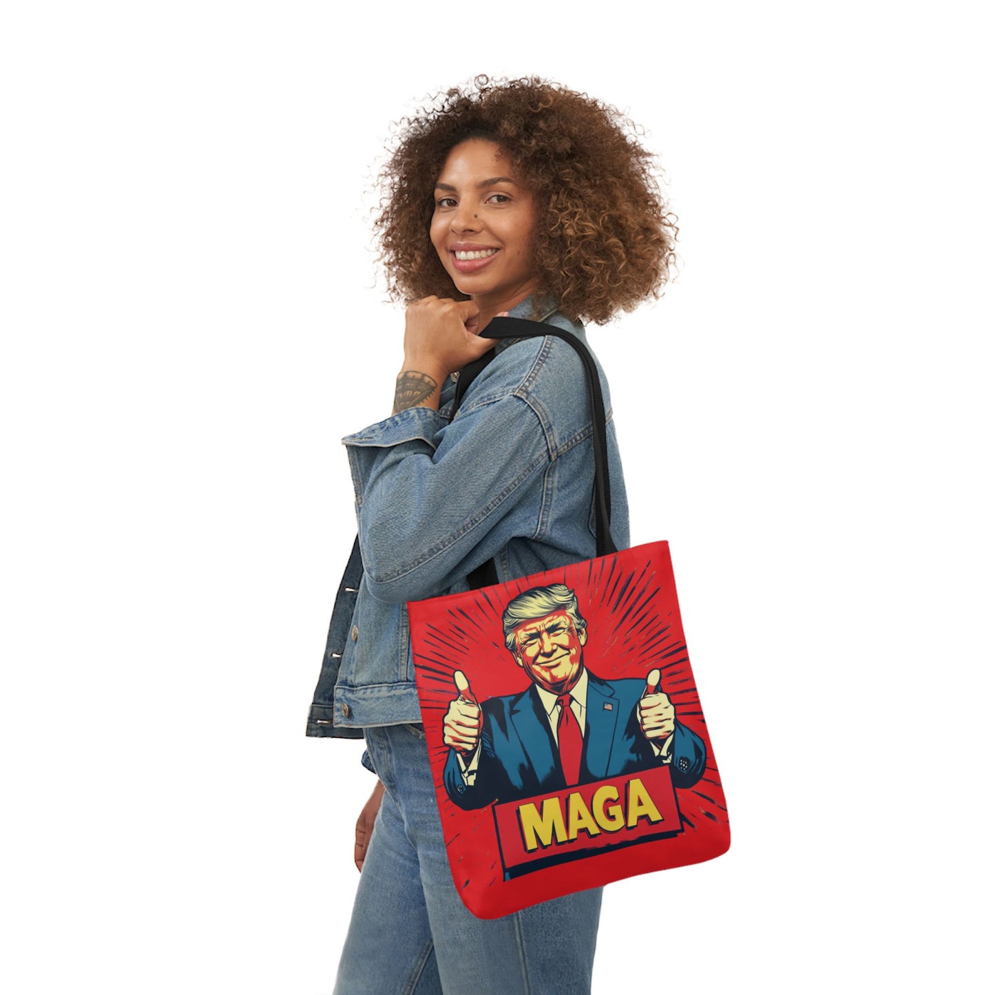 MAGA Canvas Tote Bag with Colorful Straps