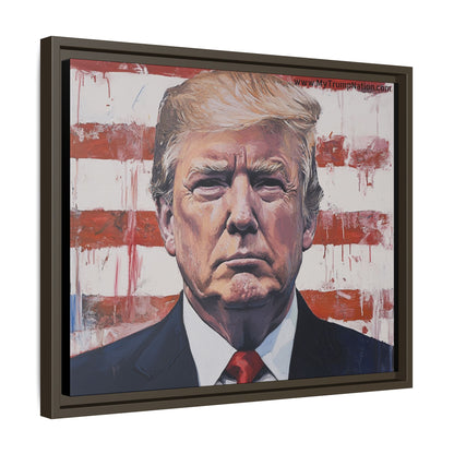 Patriotic Framed Canvas Art - Donald Trump Portrait