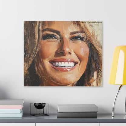 Melania Trump Smiling Portrait Canvas Art