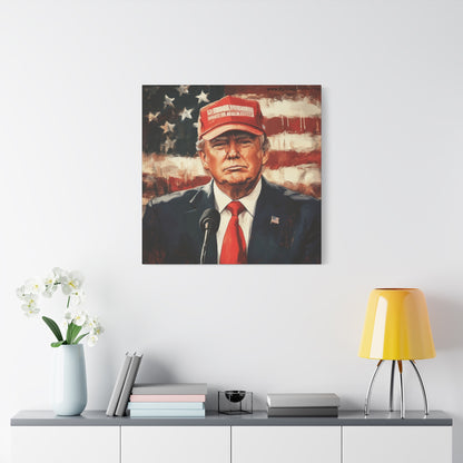 Patriotic Matte Canvas Art - Trump 2024 Wall Decor