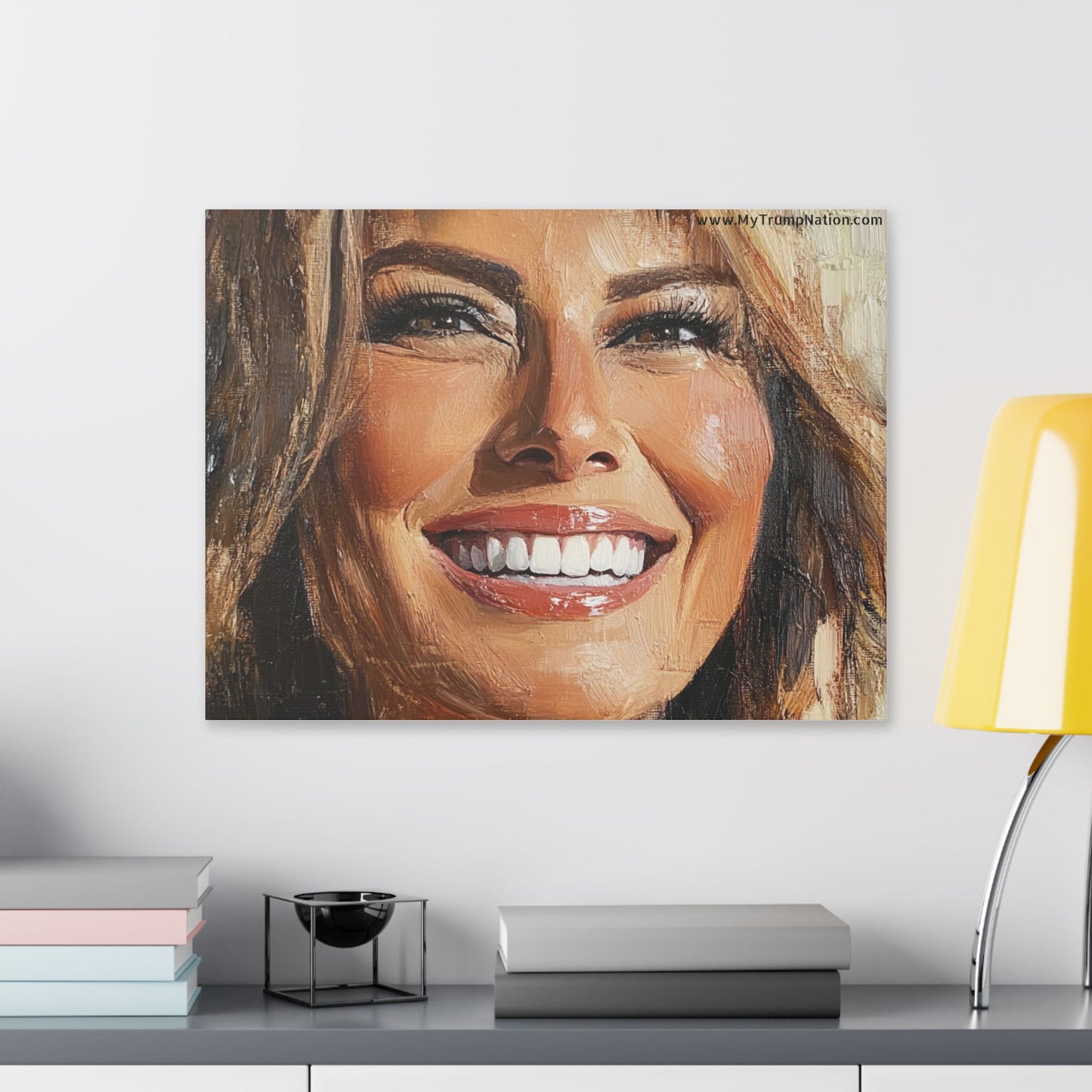Melania Trump Smiling Portrait Canvas Art