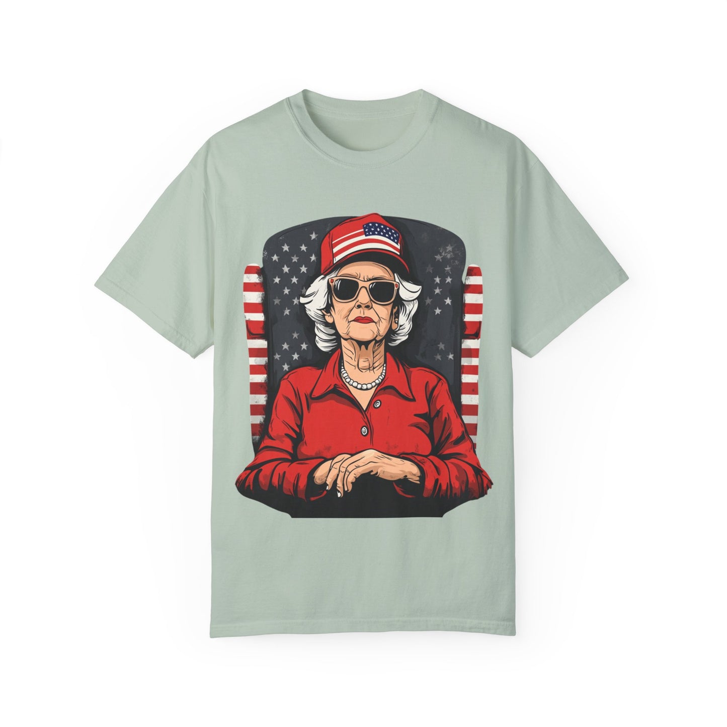 Patriotic Grandma T-Shirt - Unisex Garment-Dyed Tee for Independence Day