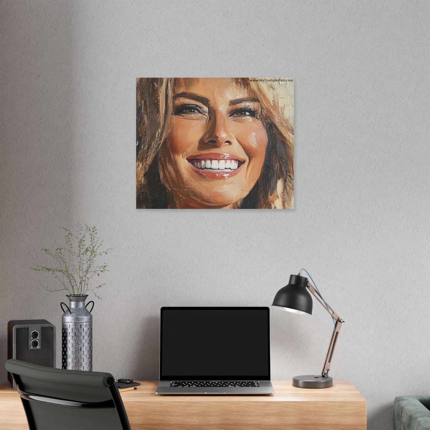 Melania Trump Smiling Portrait Canvas Art