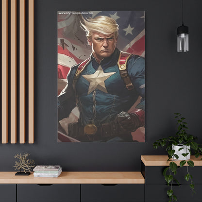 Donald Trump Patriotic Superhero Canvas Art
