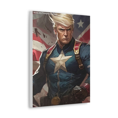 Donald Trump Patriotic Superhero Canvas Art