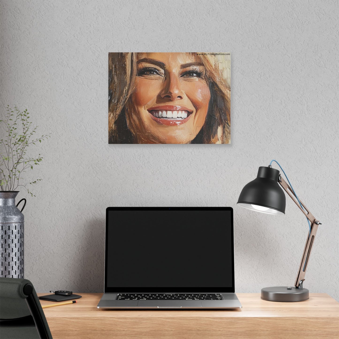 Melania Trump Smiling Portrait Canvas Art