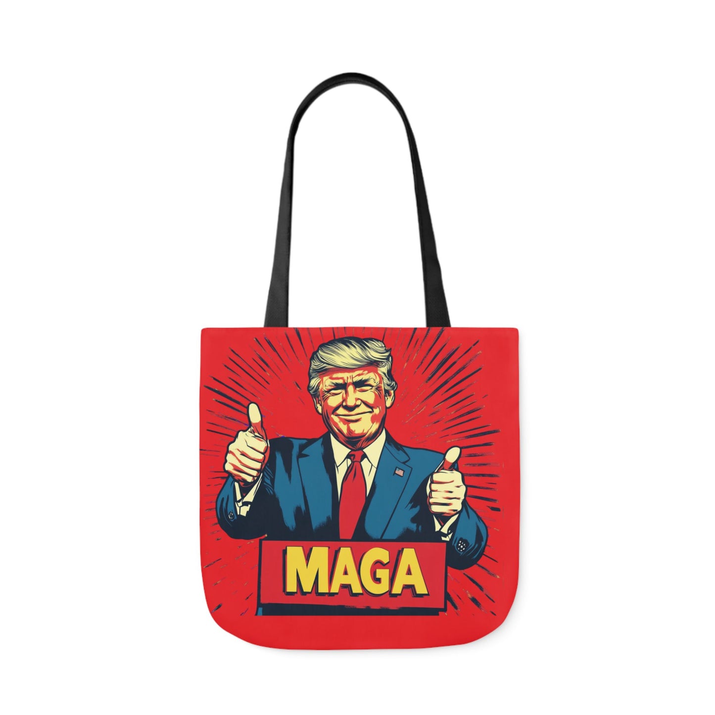 MAGA Canvas Tote Bag with Colorful Straps