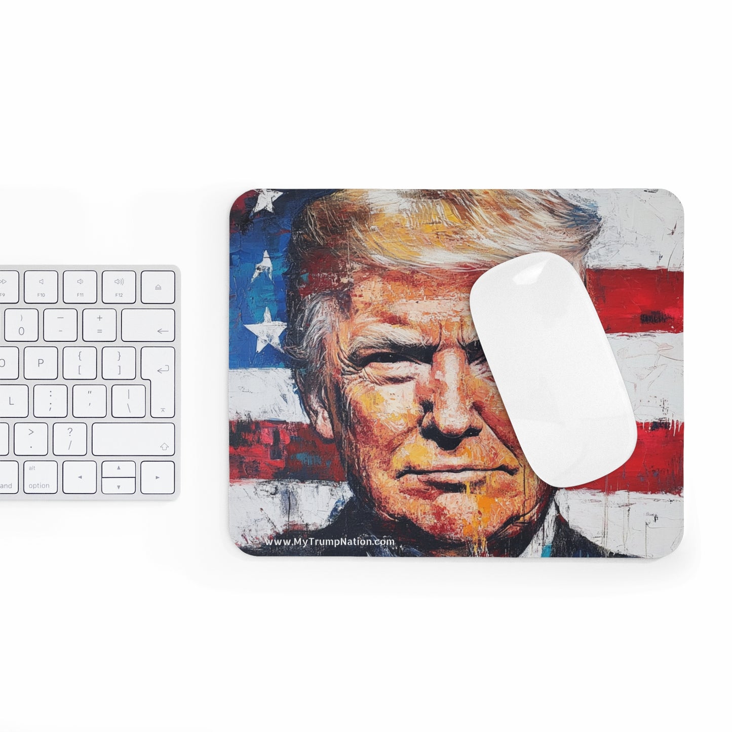 Mouse Pad Donald Trump Portrait American Flag