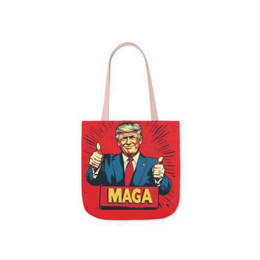 MAGA Canvas Tote Bag with Colorful Straps