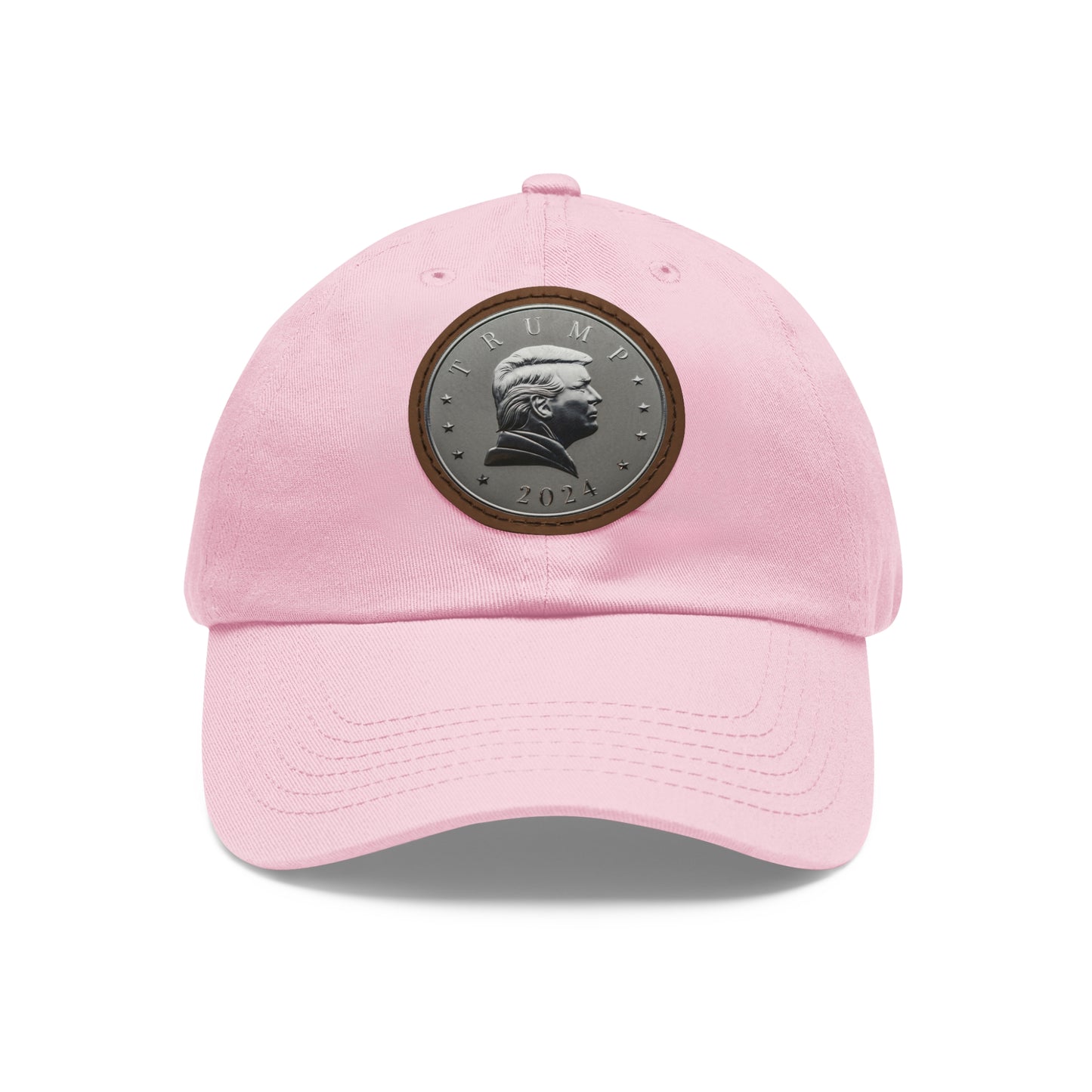 Dad Hat with Leather Patch (Round)