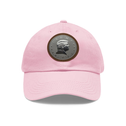 Dad Hat with Leather Patch (Round)