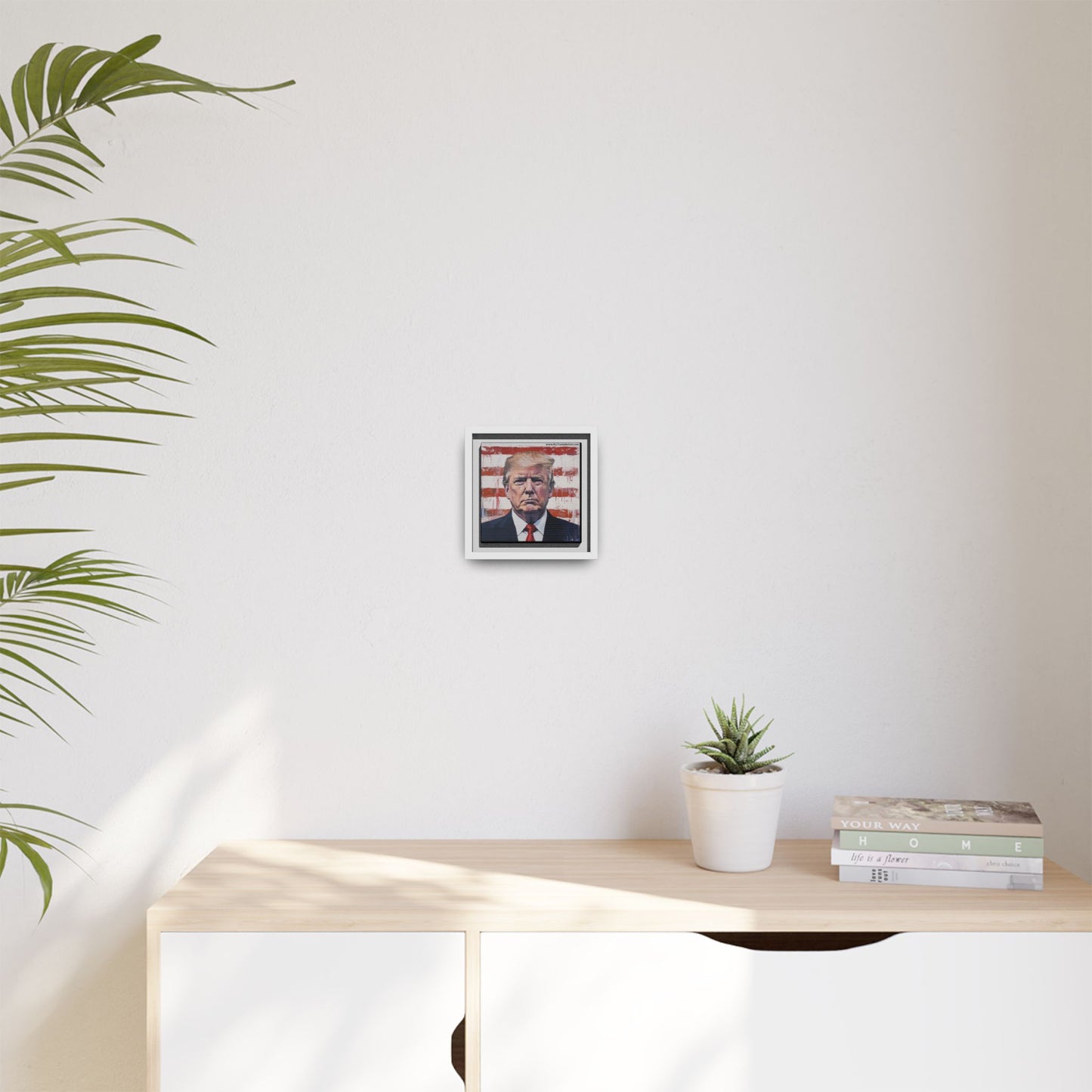 Patriotic Framed Canvas Art - Donald Trump Portrait