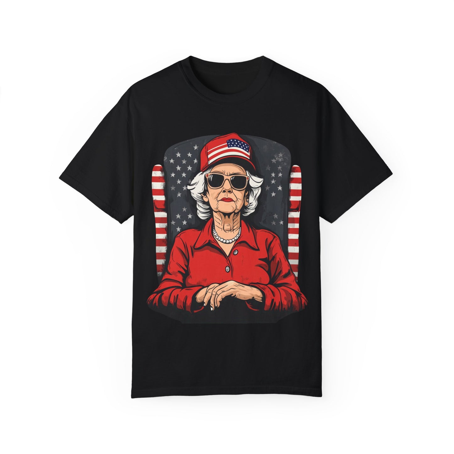 Patriotic Grandma T-Shirt - Unisex Garment-Dyed Tee for Independence Day
