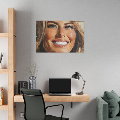 Melania Trump Smiling Portrait Canvas Art