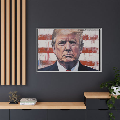 Patriotic Framed Canvas Art - Donald Trump Portrait
