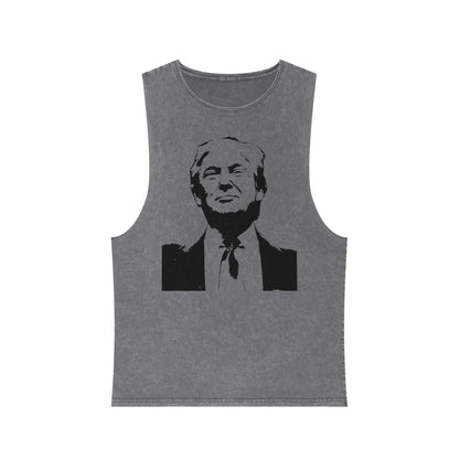 Unisex Stonewash Tank Top - Vintage Style Trump Graphic