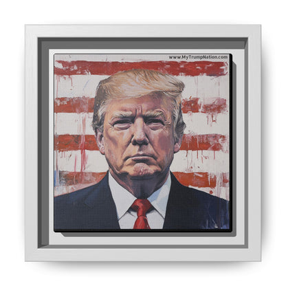 Patriotic Framed Canvas Art - Donald Trump Portrait