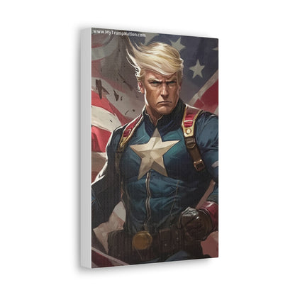 Donald Trump Patriotic Superhero Canvas Art