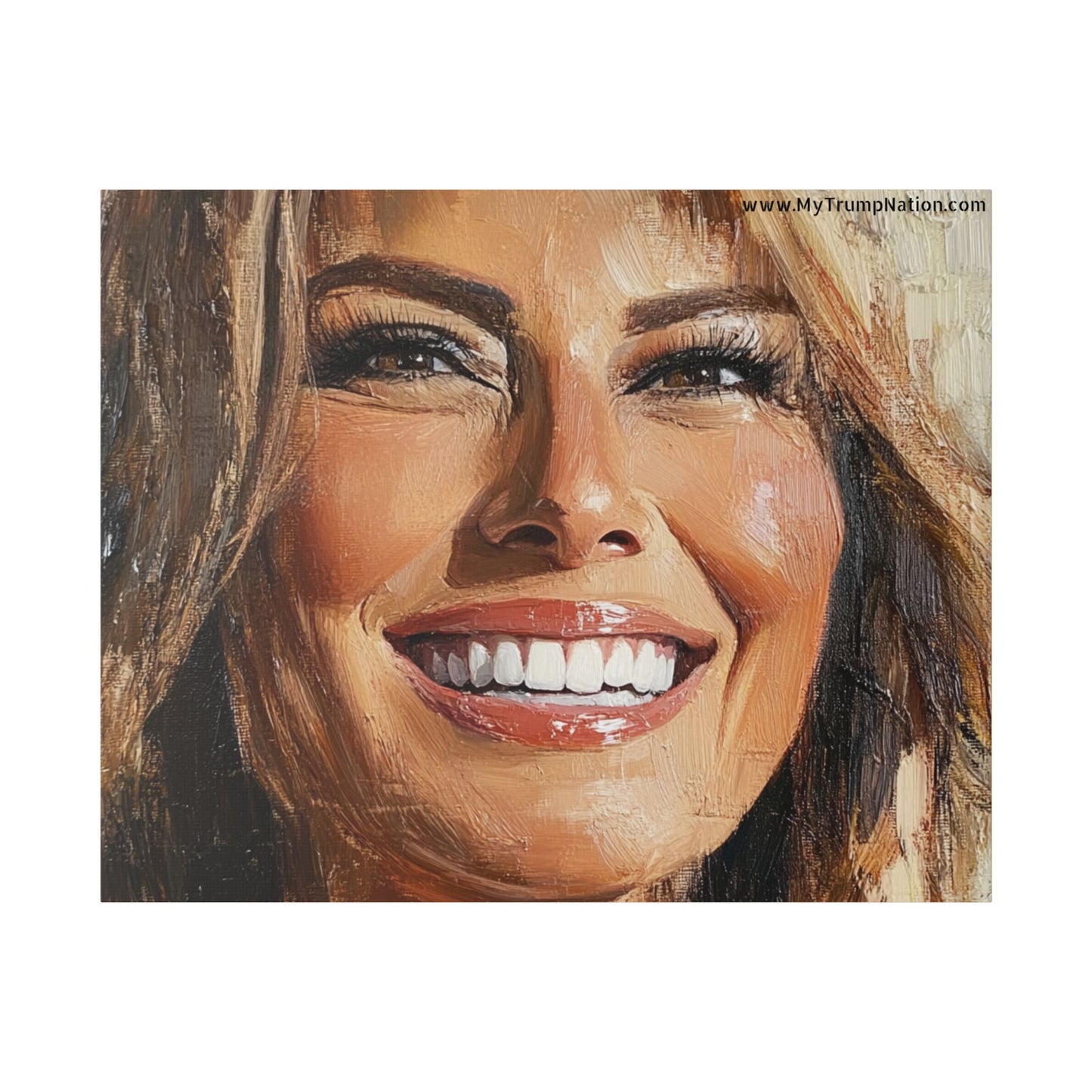 Melania Trump Smiling Portrait Canvas Art