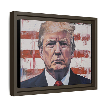 Patriotic Framed Canvas Art - Donald Trump Portrait