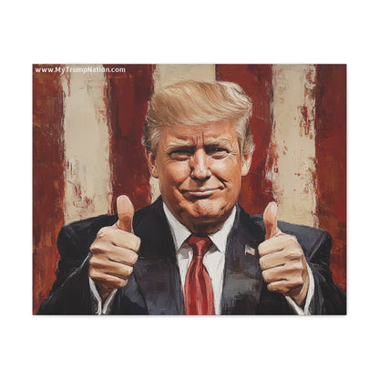 Patriotic Canvas Wall Art - Trump Thumbs Up