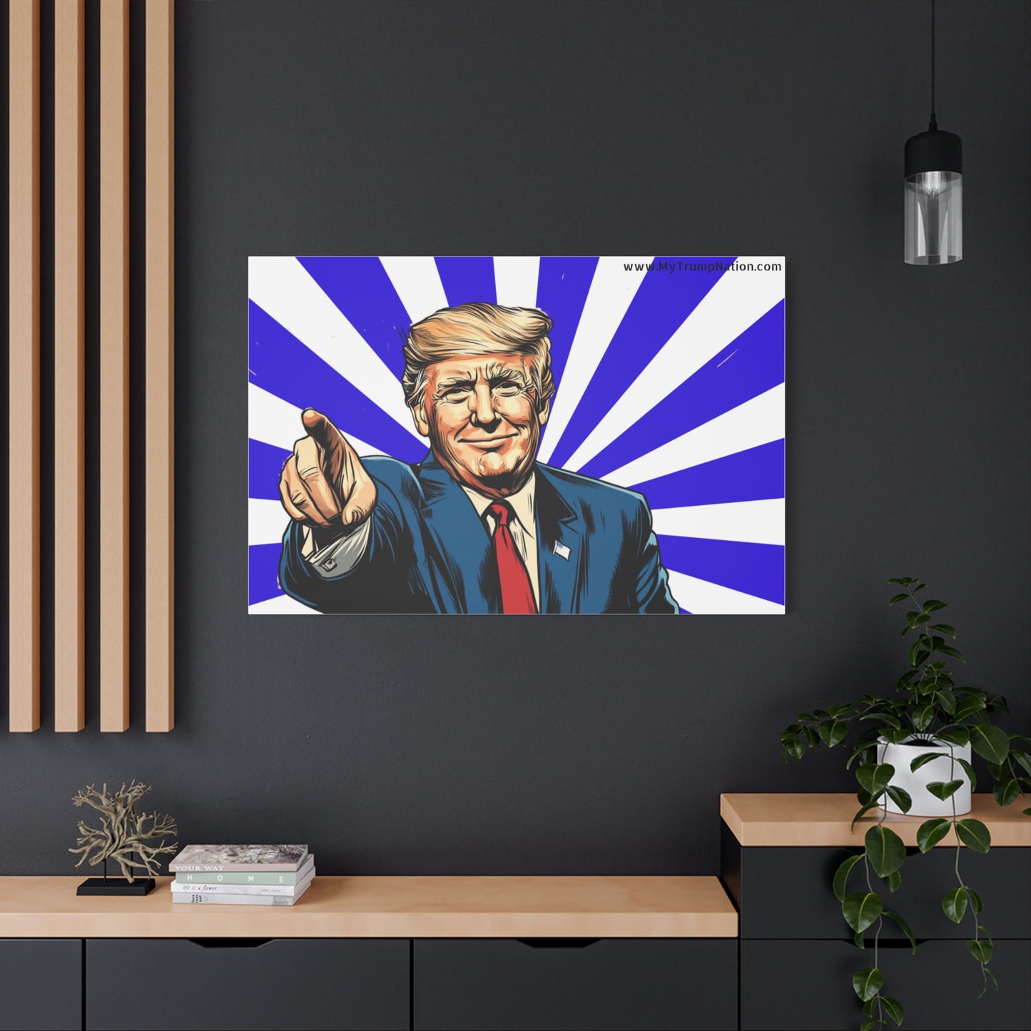 Political Canvas Art - Vintage Trump Design 12x8"