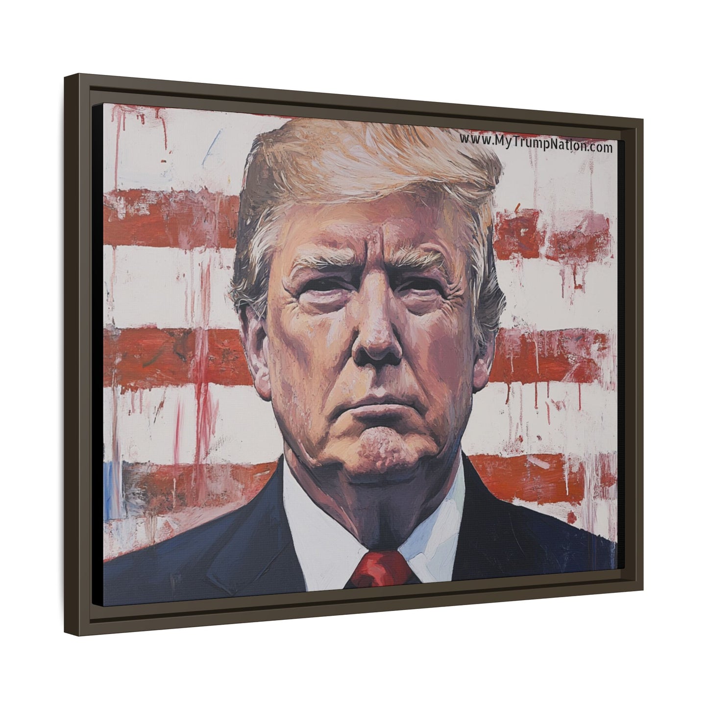 Patriotic Framed Canvas Art - Donald Trump Portrait