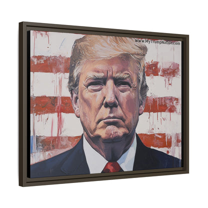 Patriotic Framed Canvas Art - Donald Trump Portrait